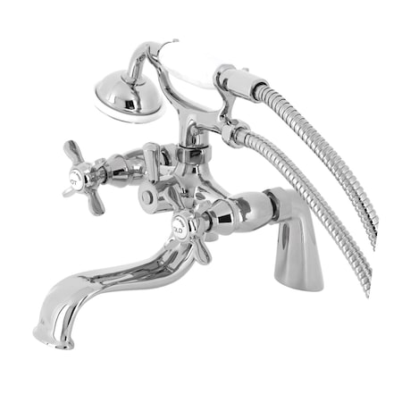 Kingston Brass KS247C Deck Mount Clawfoot Tub Faucet with Hand Shower, Polished Chrome KS247C